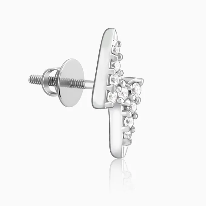 Silver Lightning Spark Stud For Him