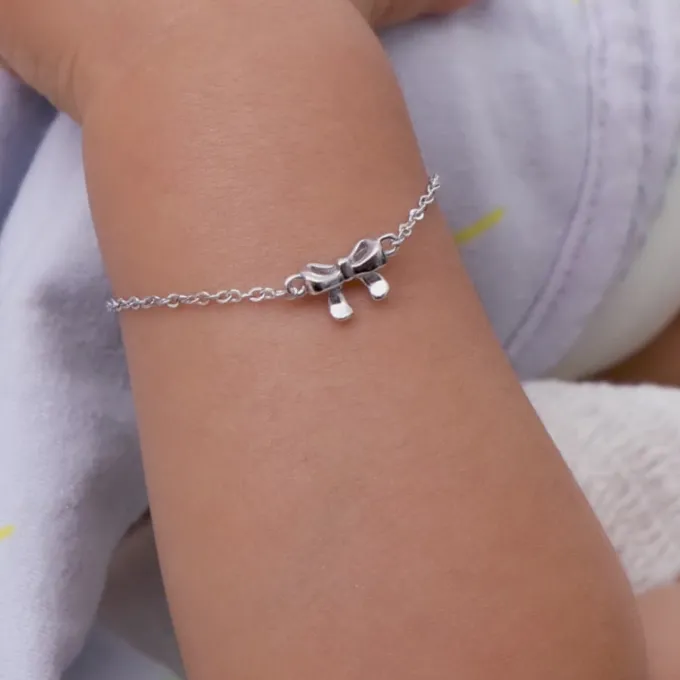 Silver Lil’ Bow Kids Bracelet (0 - 2 Years)