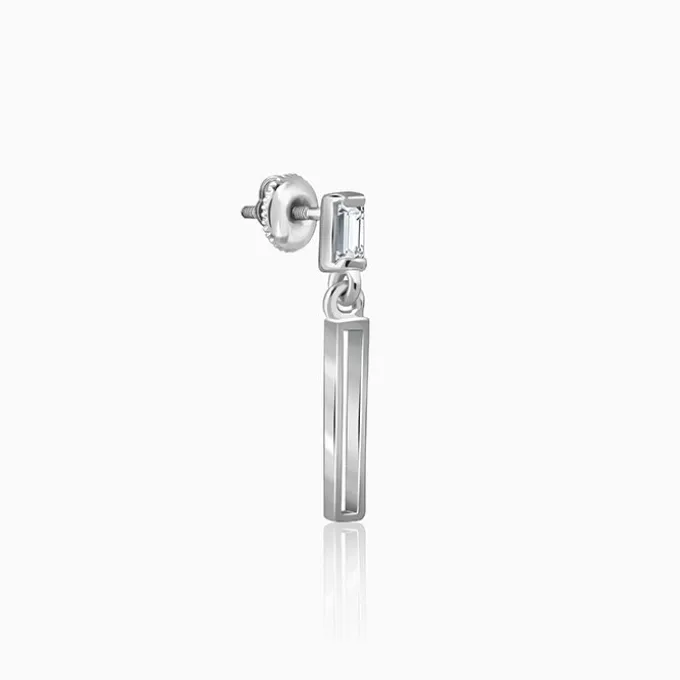 Silver Linear Drift Earring For Him