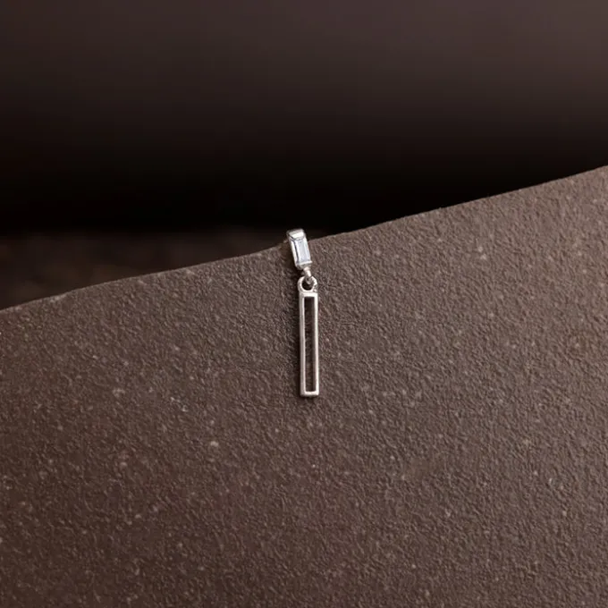 Silver Linear Drift Earring For Him