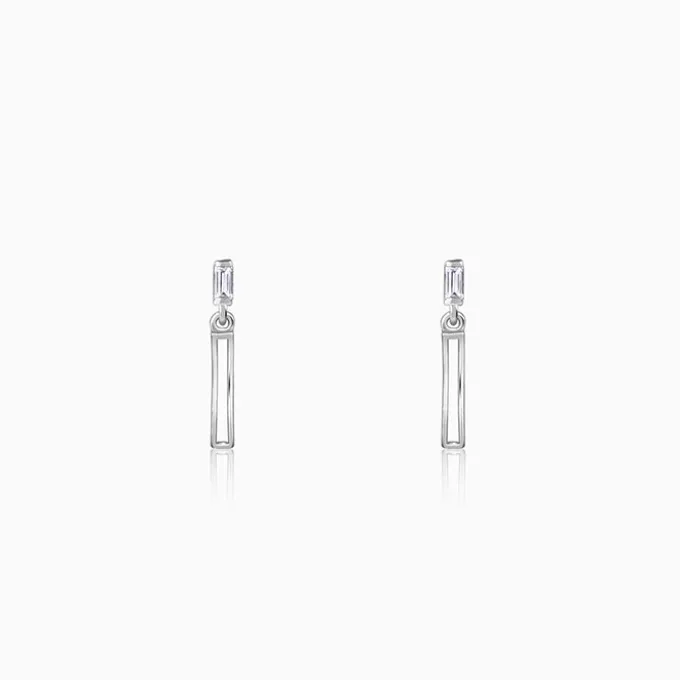 Silver Linear Drift Earring For Him