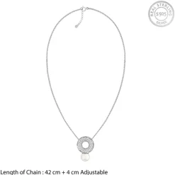 Silver Lizzie Pearl Necklace