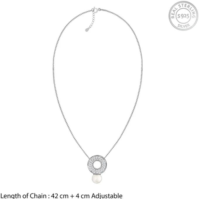 Silver Lizzie Pearl Necklace