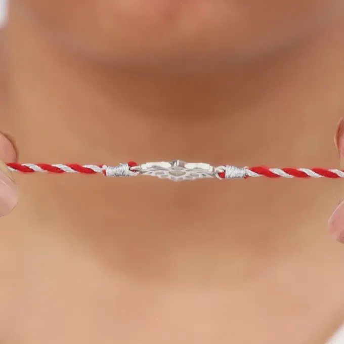 Silver Lotus Rakhi