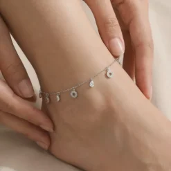 Silver Love and Light Anklet