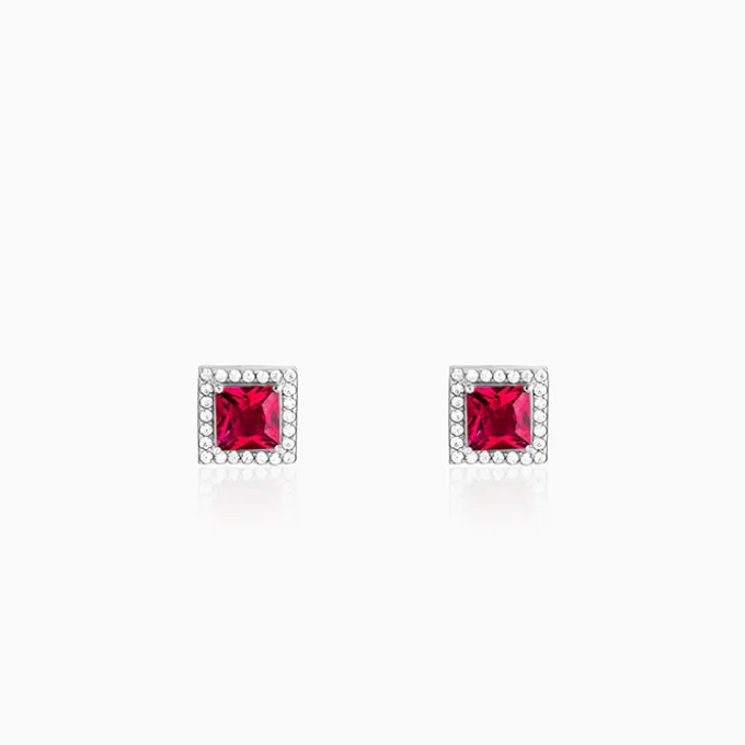 Silver Love Cube Studs