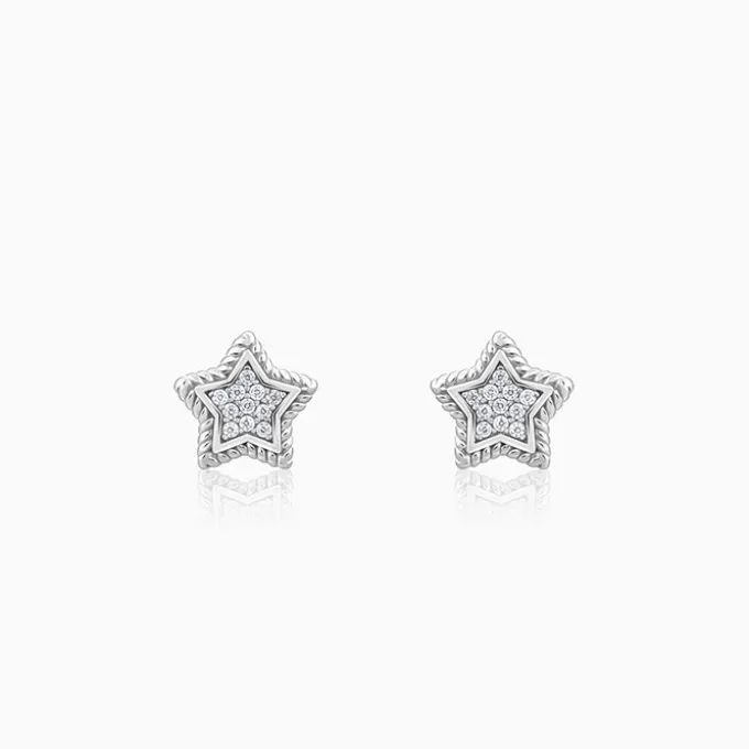 Silver Love The Star Studs