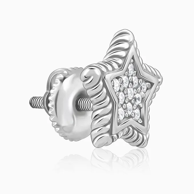 Silver Love The Star Studs