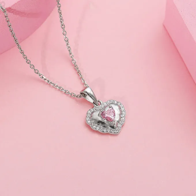Silver Lovelight Pendant With Link Chain