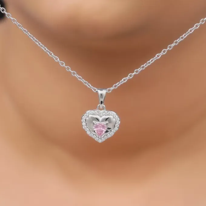 Silver Lovelight Pendant With Link Chain