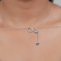 Silver Lovely Infinity Necklace