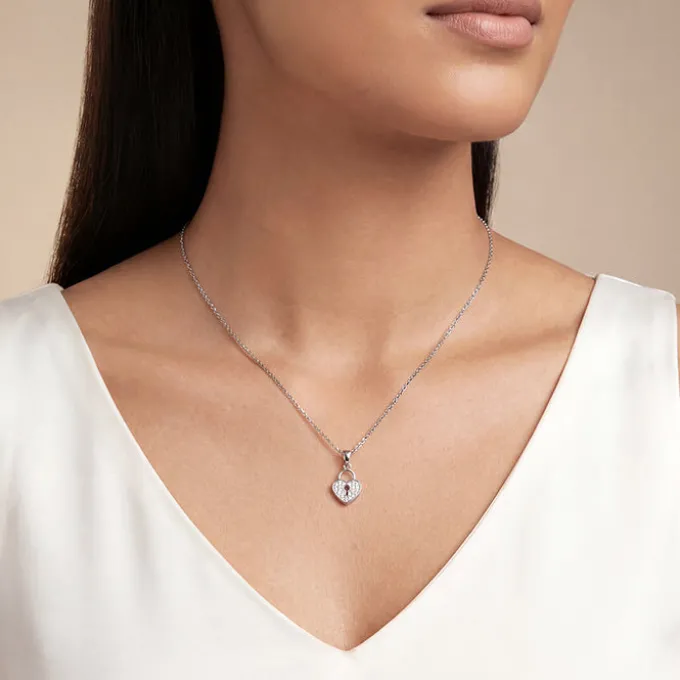 Silver Lovely Key Pendant With Link Chain