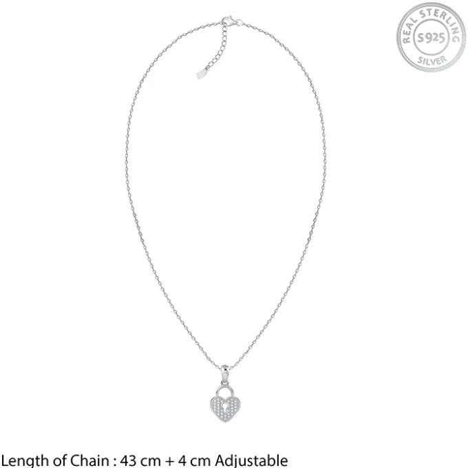 Silver Lovely Key Pendant With Link Chain