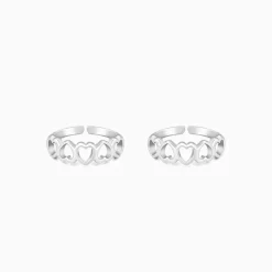 Silver Love's Embrace Toe Rings