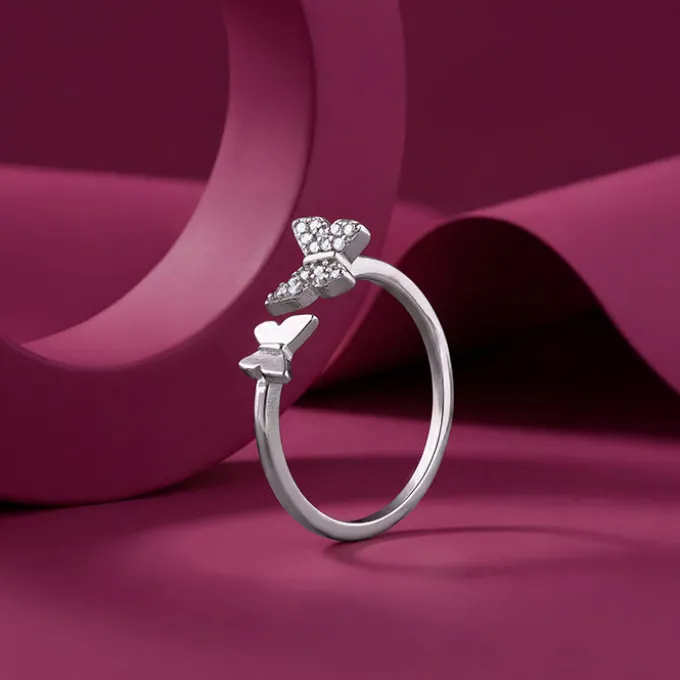 Silver Luna Flutter Ring (Size 12)
