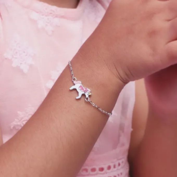 Silver Magical Unicorn Kids Bracelet (2 - 8 Years)