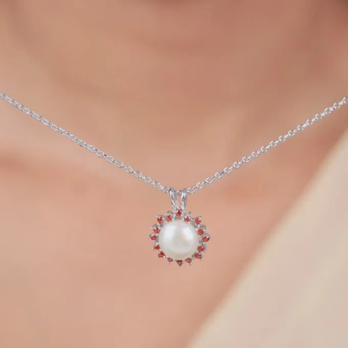 Silver Mahagauri Pendant With Link Chain