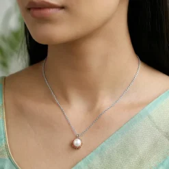 Silver Mahagauri Pendant With Link Chain