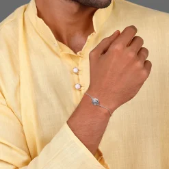 Silver Mandala Bracelet Rakhi