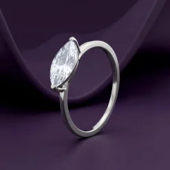 Silver Marquise Glow Ring (Size 12)