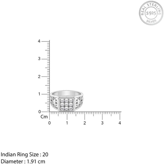 Silver Matrix Cross Ring For Him