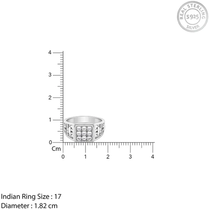 Silver Matrix Cross Ring For Him