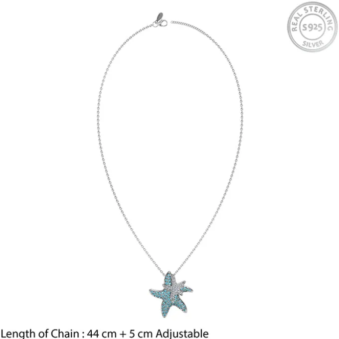 Silver Melia Pendant with Link Chain