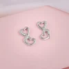 Silver Merry Heart Earrings
