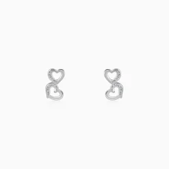 Silver Merry Heart Earrings