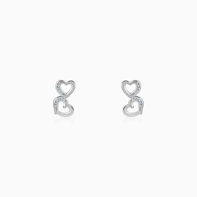 Silver Merry Heart Earrings