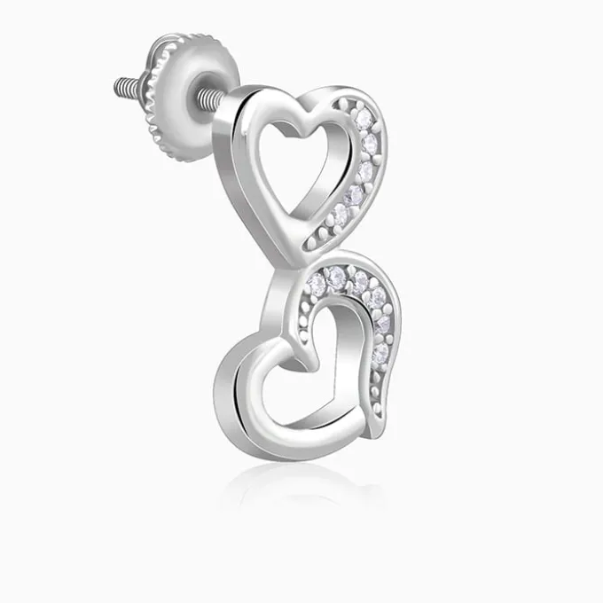 Silver Merry Heart Earrings