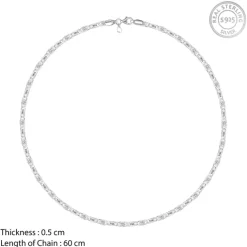 Silver Metal Mingle Chain for Him