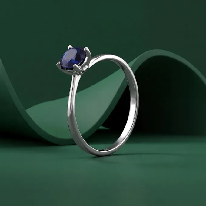 Silver Midnight Azure Ring (Size 12)