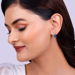Silver Midnight Blue Earrings