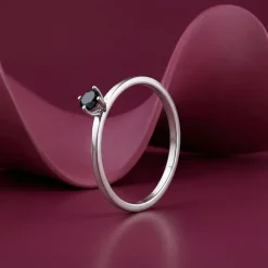 Silver Midnight Crown Ring