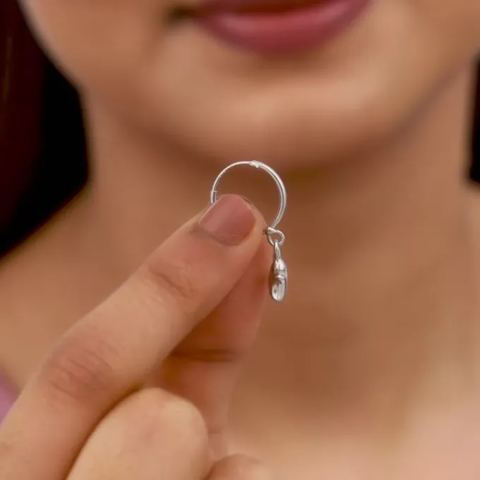 Silver Mini Star Hoop Earrings