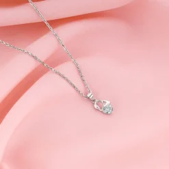 Silver Mini Swan Pendant with Link Chain
