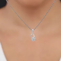 Silver Mini Swan Pendant with Link Chain