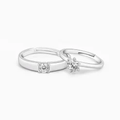 Silver Minimal Couple Rings