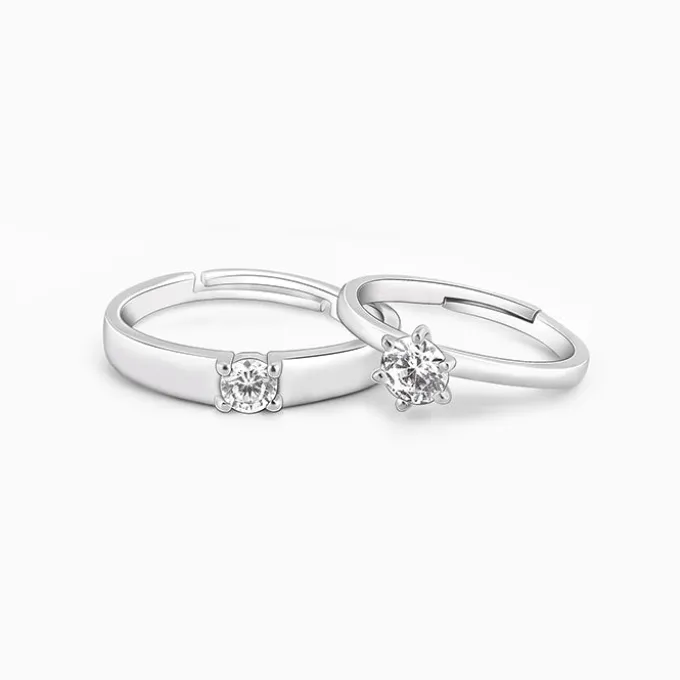 Silver Minimal Couple Rings