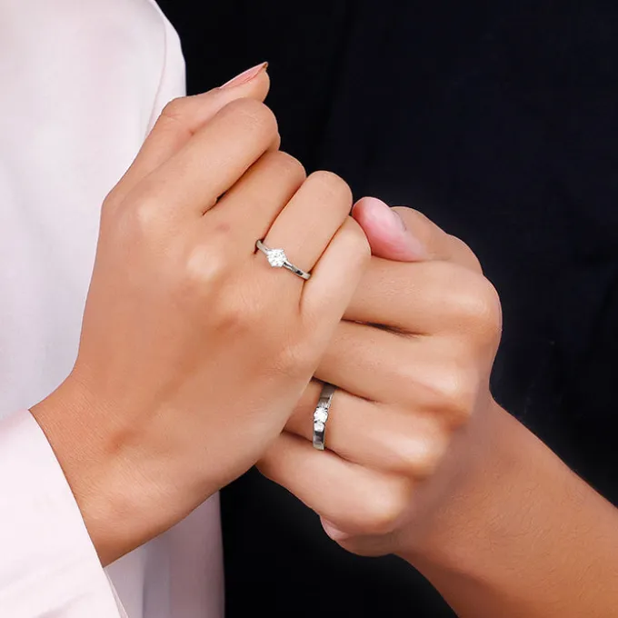 Silver Minimal Couple Rings