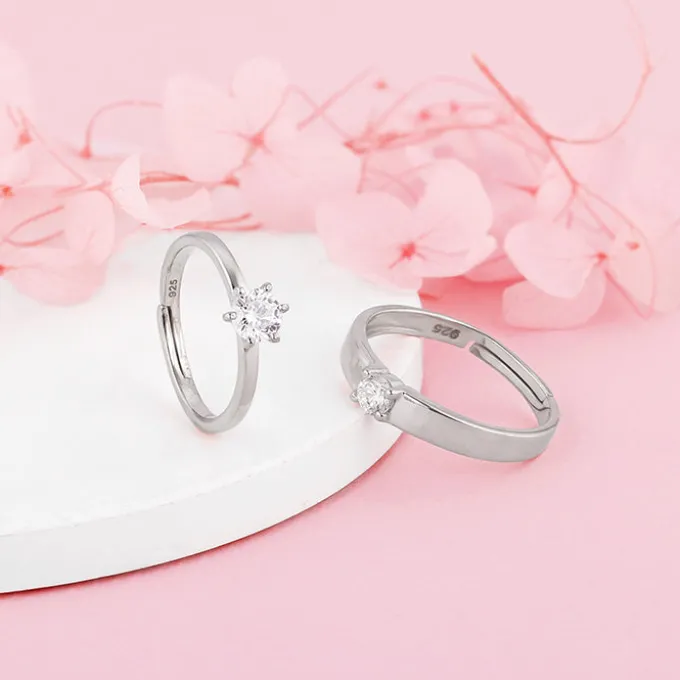Silver Minimal Couple Rings