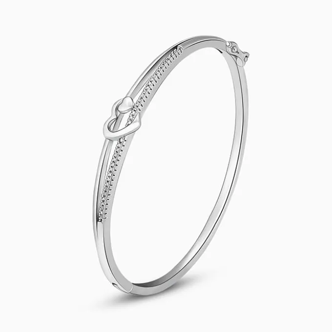 Silver Minimal Heart Bracelet