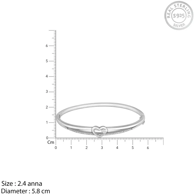 Silver Minimal Heart Bracelet