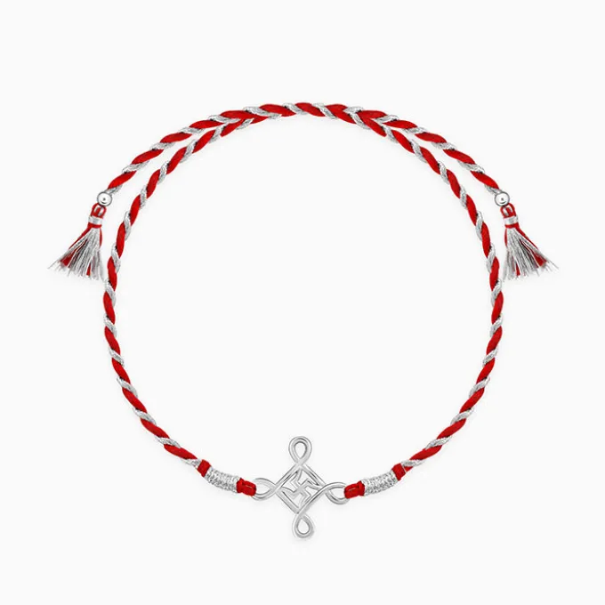 Silver Minimal Swastika Rakhi