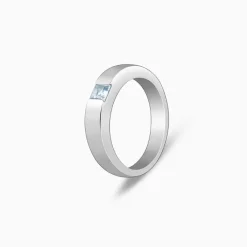 Silver Minimal Topaz Ring For Him