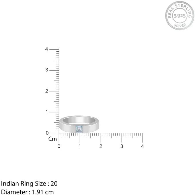 Silver Minimal Topaz Ring For Him
