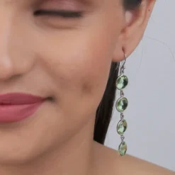 Silver Mint Drop Dangler Earrings