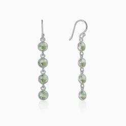 Silver Mint Drop Dangler Earrings