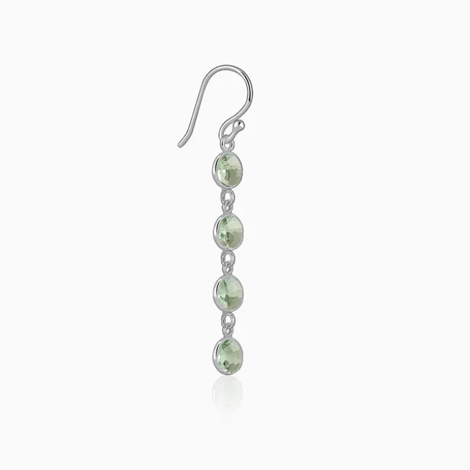 Silver Mint Drop Dangler Earrings